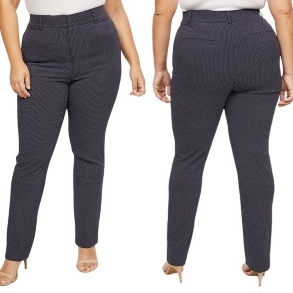 Lane Bryant Polka Dot Straight Leg Trousers 20 Long